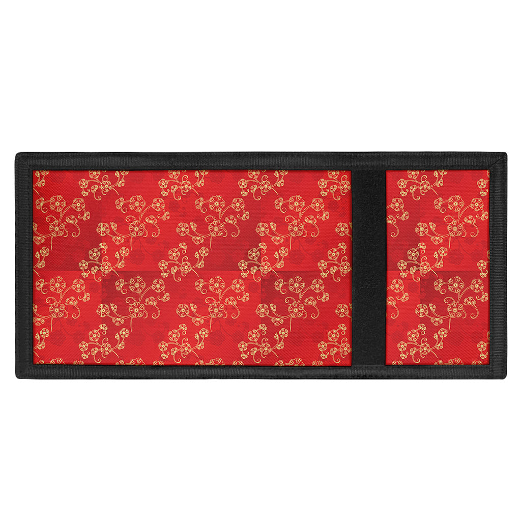 Chinese Cherry Blossom Pattern Print Trifold Wallet