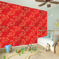 Chinese Cherry Blossom Pattern Print Wall Sticker