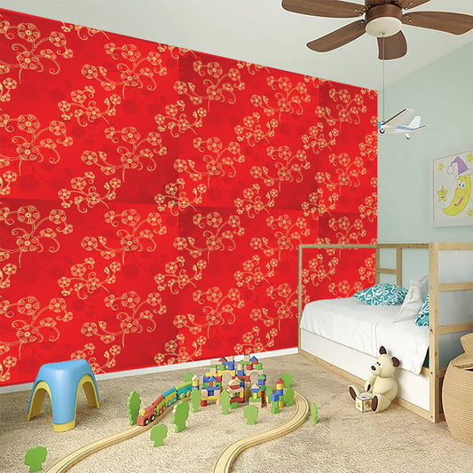 Chinese Cherry Blossom Pattern Print Wall Sticker