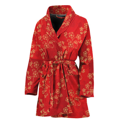 Chinese Cherry Blossom Pattern Print Women's Bathrobe