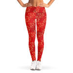Chinese Cherry Blossom Pattern Print Women's Leggings