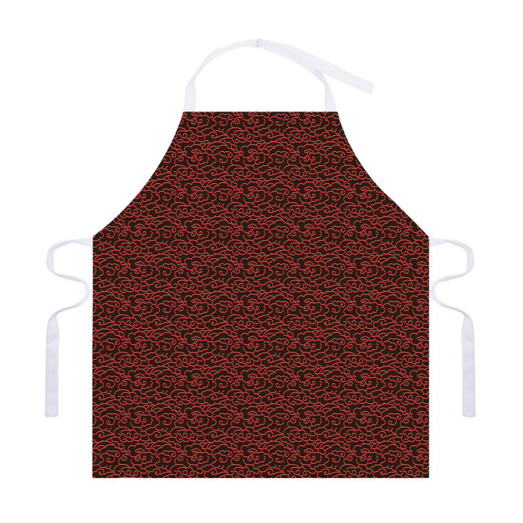 Chinese Cloud Pattern Print Adjustable Apron