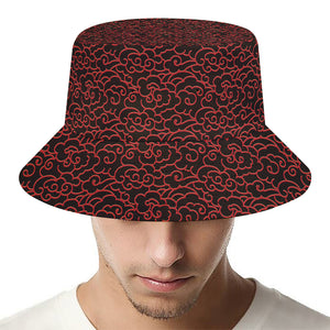 Chinese Cloud Pattern Print Bucket Hat