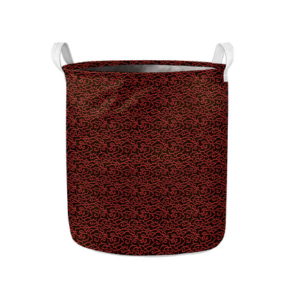 Chinese Cloud Pattern Print Collapsible Laundry Basket