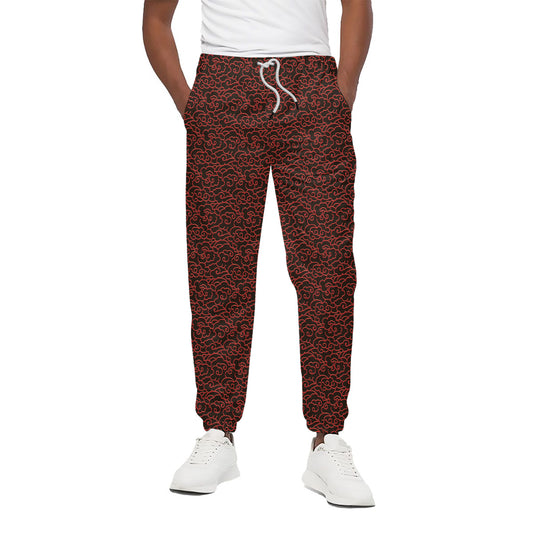 Chinese Cloud Pattern Print Cotton Pants