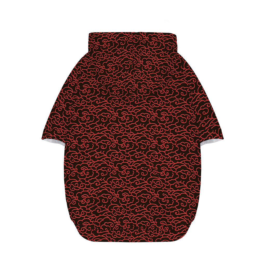 Chinese Cloud Pattern Print Dog Zip Up Hoodie