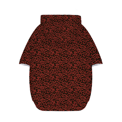Chinese Cloud Pattern Print Dog Zip Up Hoodie
