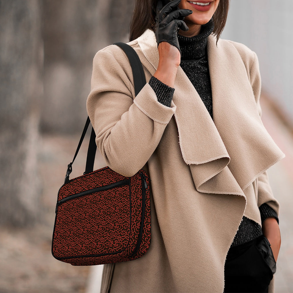 Chinese Cloud Pattern Print Double Strap Bible Bag