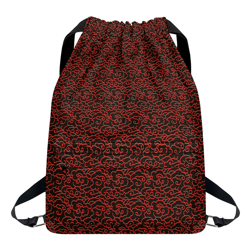 Chinese Cloud Pattern Print Drawstring Backpack