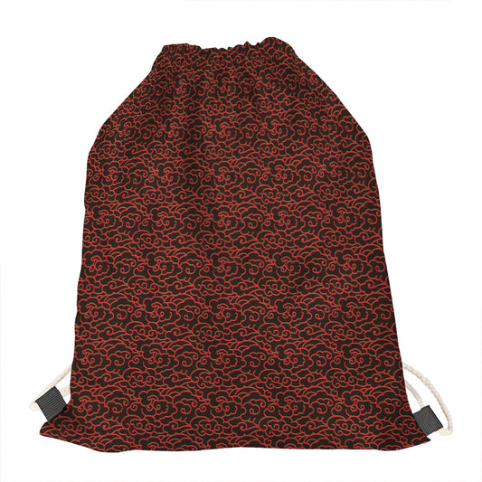 Chinese Cloud Pattern Print Drawstring Bag