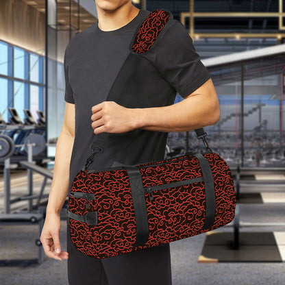 Chinese Cloud Pattern Print Gym Bag