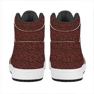 Chinese Cloud Pattern Print High Top Leather Sneakers