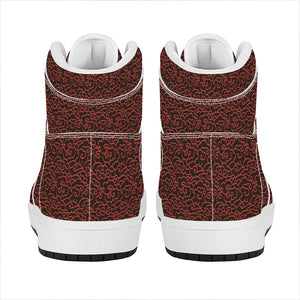 Chinese Cloud Pattern Print High Top Leather Sneakers