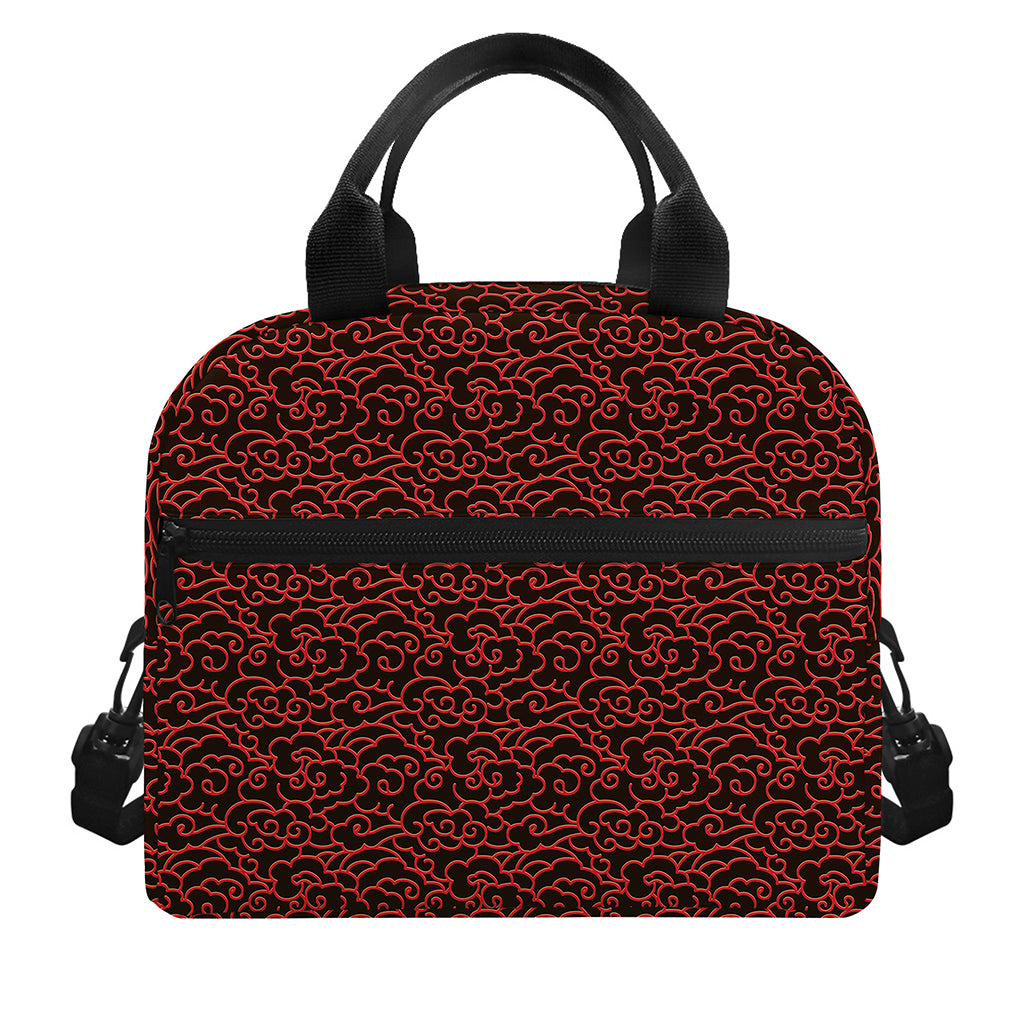 Chinese Cloud Pattern Print Insulated Lunch Bag
