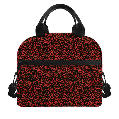 Chinese Cloud Pattern Print Insulated Lunch Bag