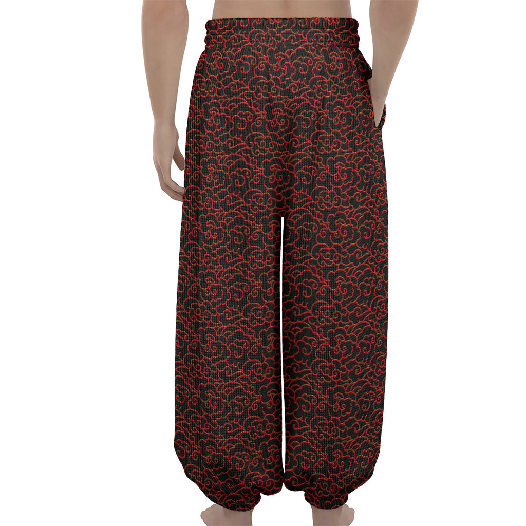 Chinese Cloud Pattern Print Lantern Pants