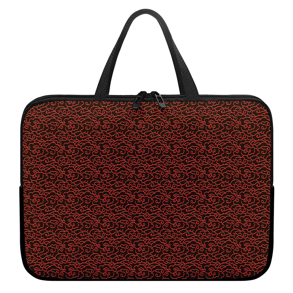 Chinese Cloud Pattern Print Laptop Sleeve With Handle