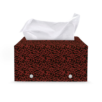 Chinese Cloud Pattern Print Leather Tissue Box Cover