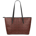 Chinese Cloud Pattern Print Leather Tote Bag With Zipper