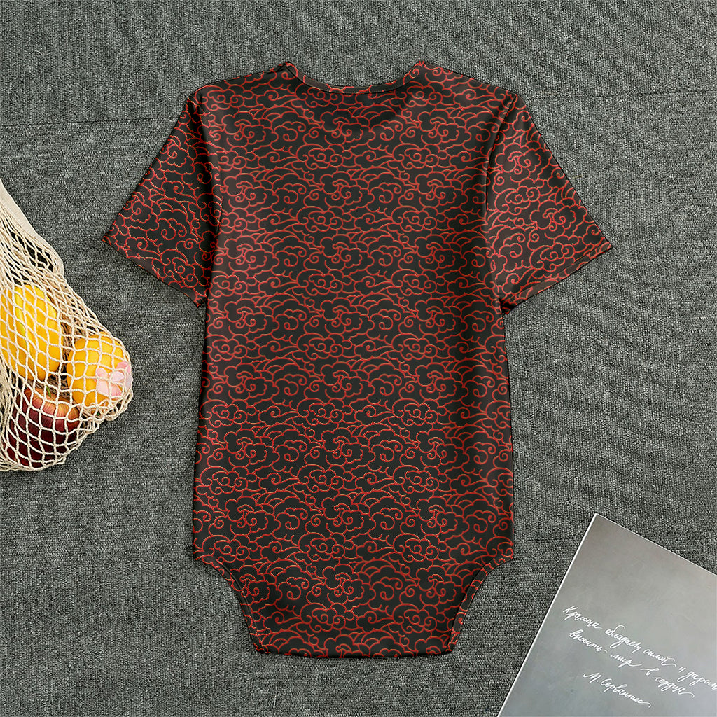 Chinese Cloud Pattern Print Men's Bodysuit