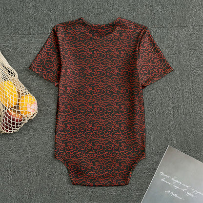 Chinese Cloud Pattern Print Men's Bodysuit