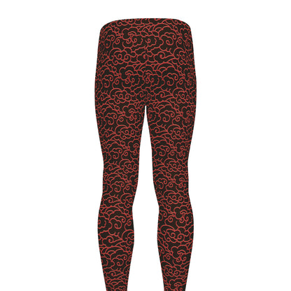 Chinese Cloud Pattern Print Men's leggings