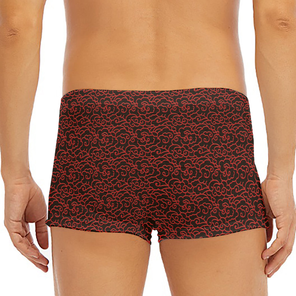 Chinese Cloud Pattern Print Men's Short Boxer Briefs