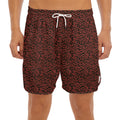 Chinese Cloud Pattern Print Men's Split Running Shorts