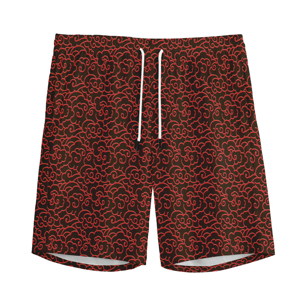 Chinese Cloud Pattern Print Men's Sports Shorts