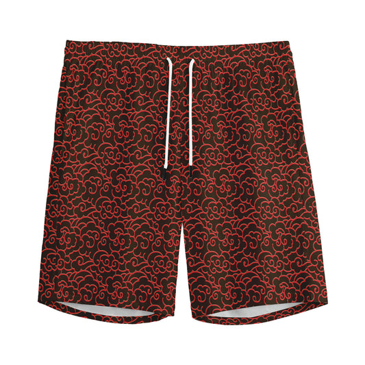 Chinese Cloud Pattern Print Men's Sports Shorts