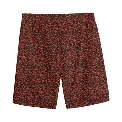 Chinese Cloud Pattern Print Men's Sports Shorts