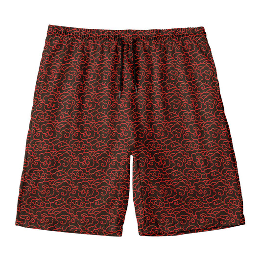 Chinese Cloud Pattern Print Men's Swim Trunks
