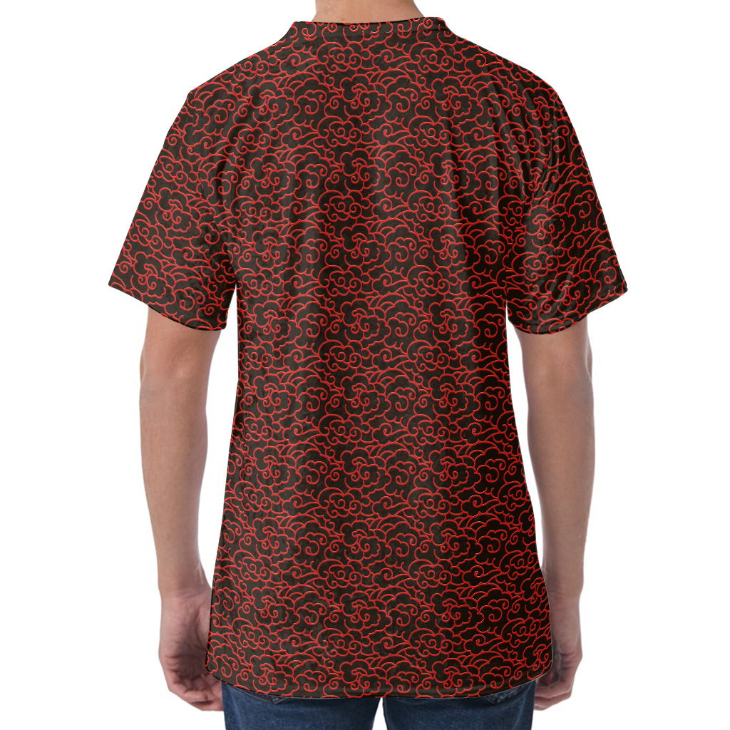 Chinese Cloud Pattern Print Men's Velvet T-Shirt