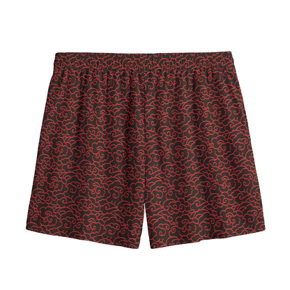 Chinese Cloud Pattern Print Mesh Shorts