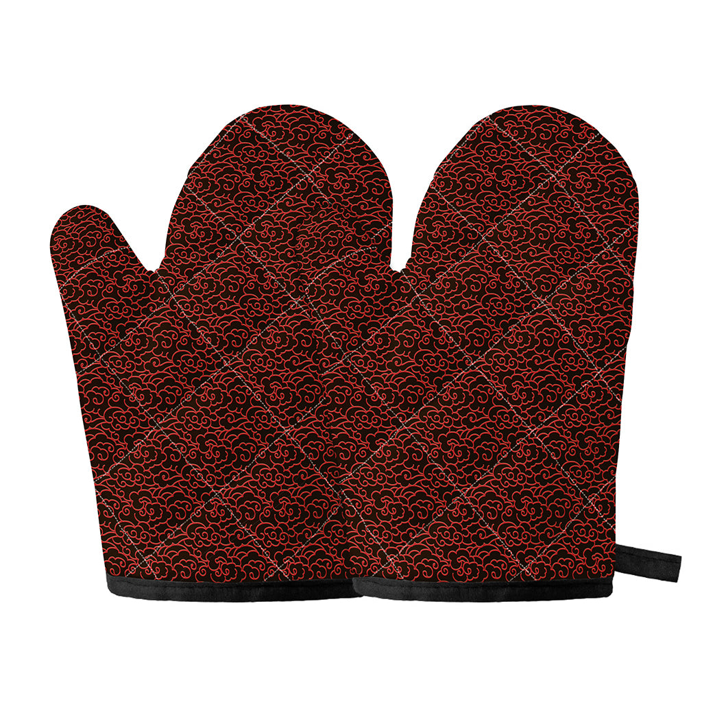 Chinese Cloud Pattern Print Oven Mitts