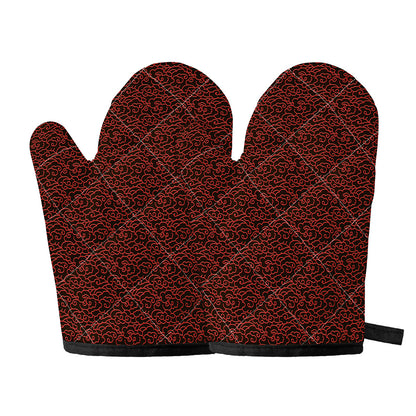 Chinese Cloud Pattern Print Oven Mitts