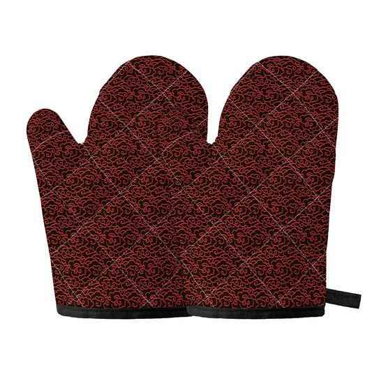 Chinese Cloud Pattern Print Oven Mitts