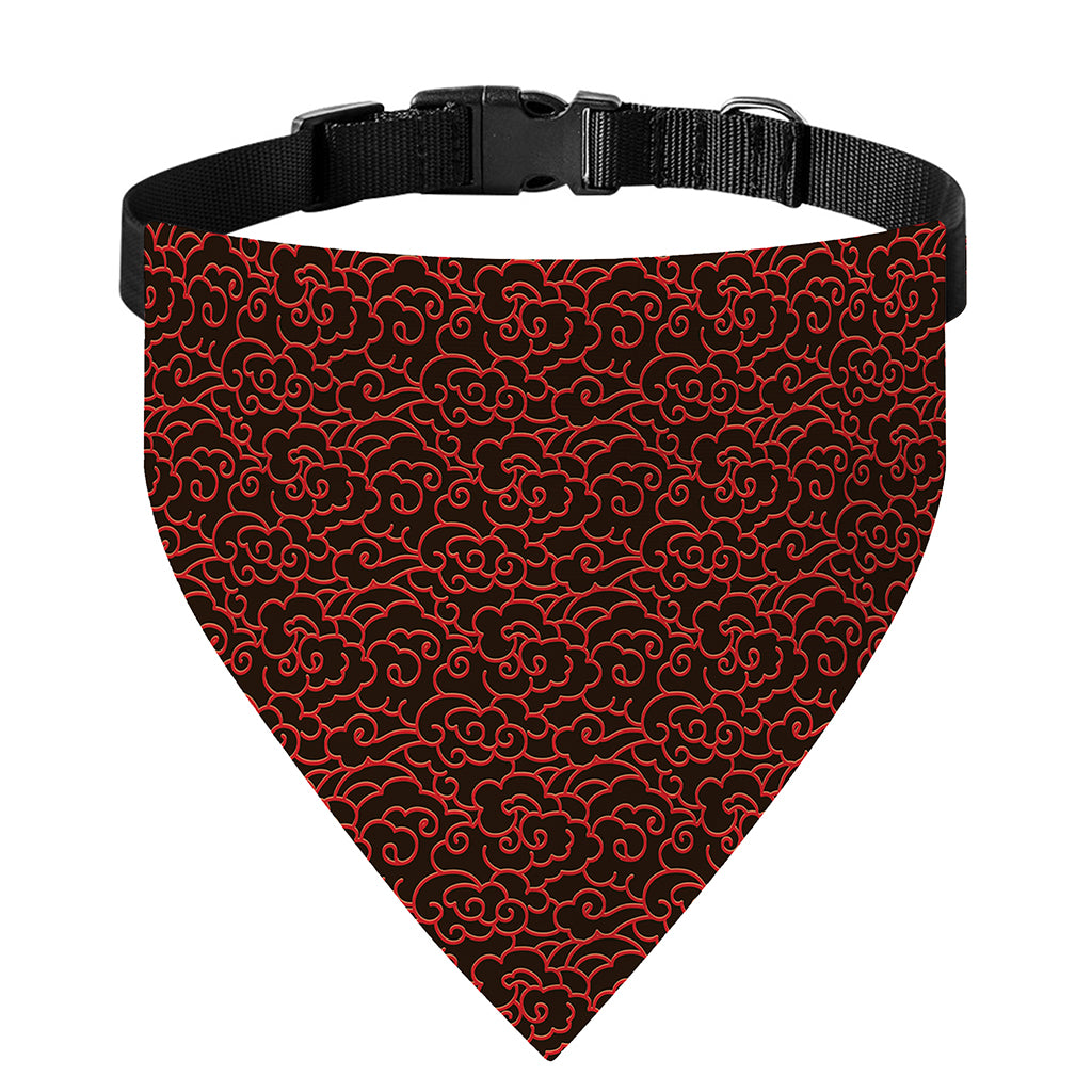 Chinese Cloud Pattern Print Over The Collar Dog Bandana