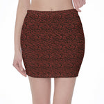 Chinese Cloud Pattern Print Pencil Mini Skirt