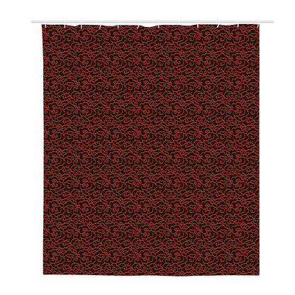 Chinese Cloud Pattern Print Polyester Shower Curtain