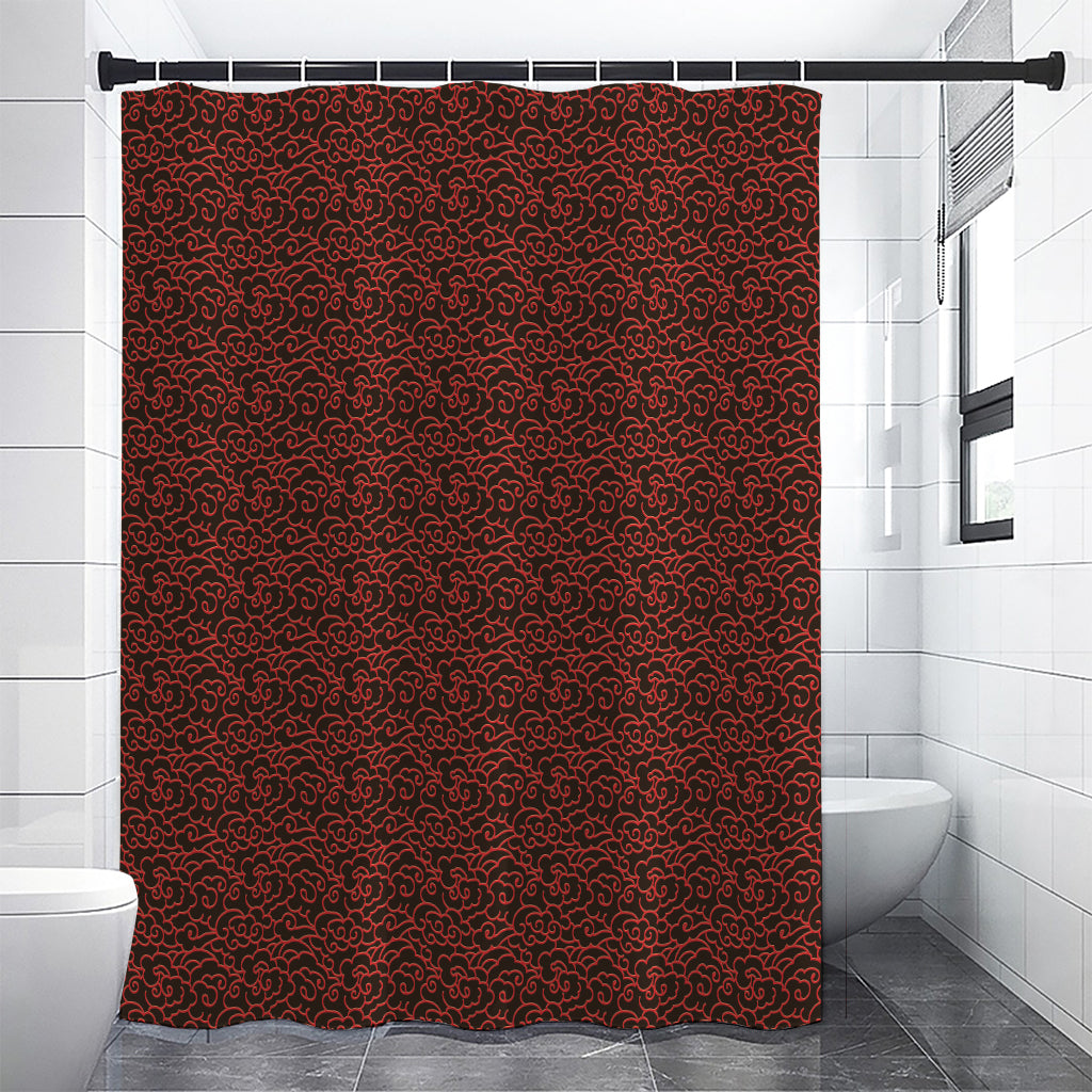 Chinese Cloud Pattern Print Premium Shower Curtain