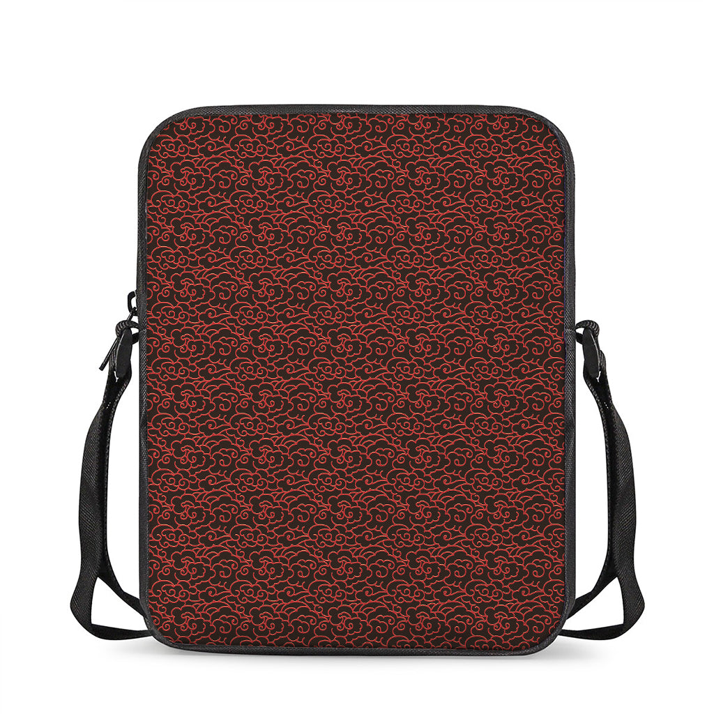 Chinese Cloud Pattern Print Rectangular Crossbody Bag