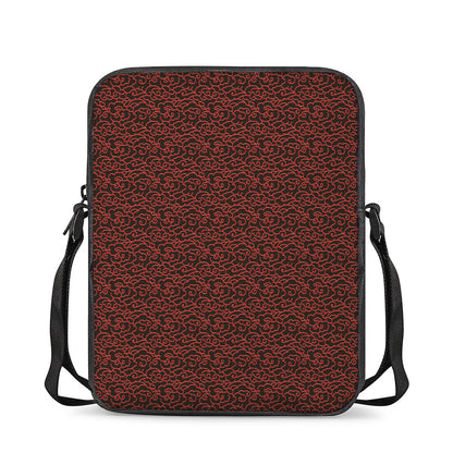 Chinese Cloud Pattern Print Rectangular Crossbody Bag