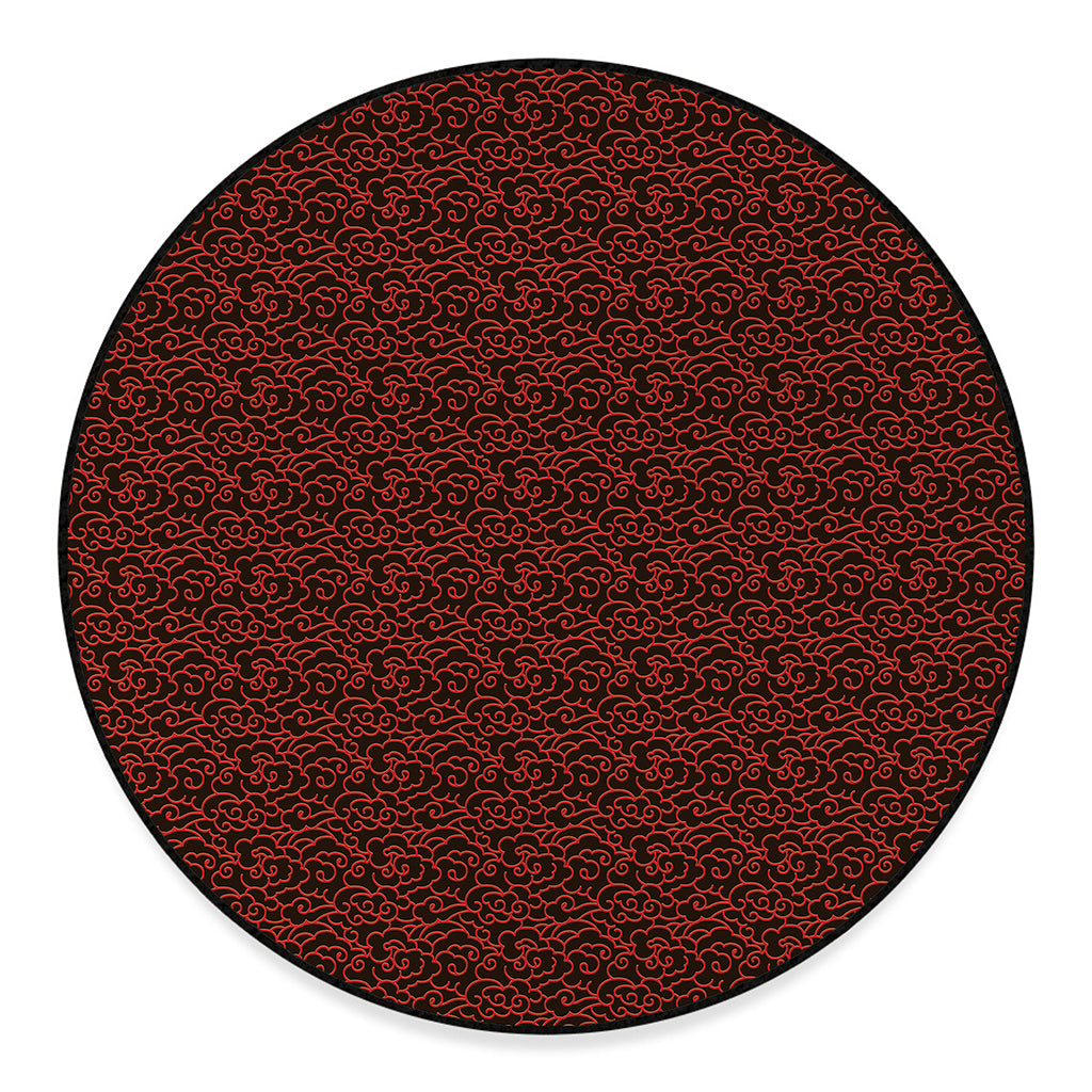 Chinese Cloud Pattern Print Round Floor Mat