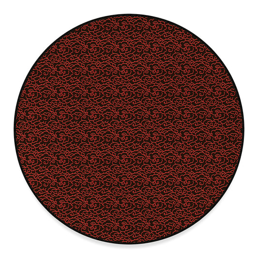 Chinese Cloud Pattern Print Round Floor Mat