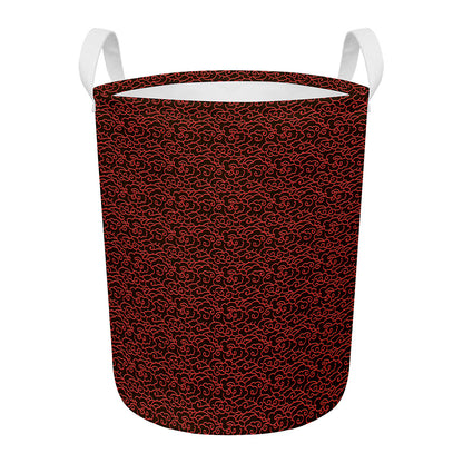 Chinese Cloud Pattern Print Round Laundry Basket