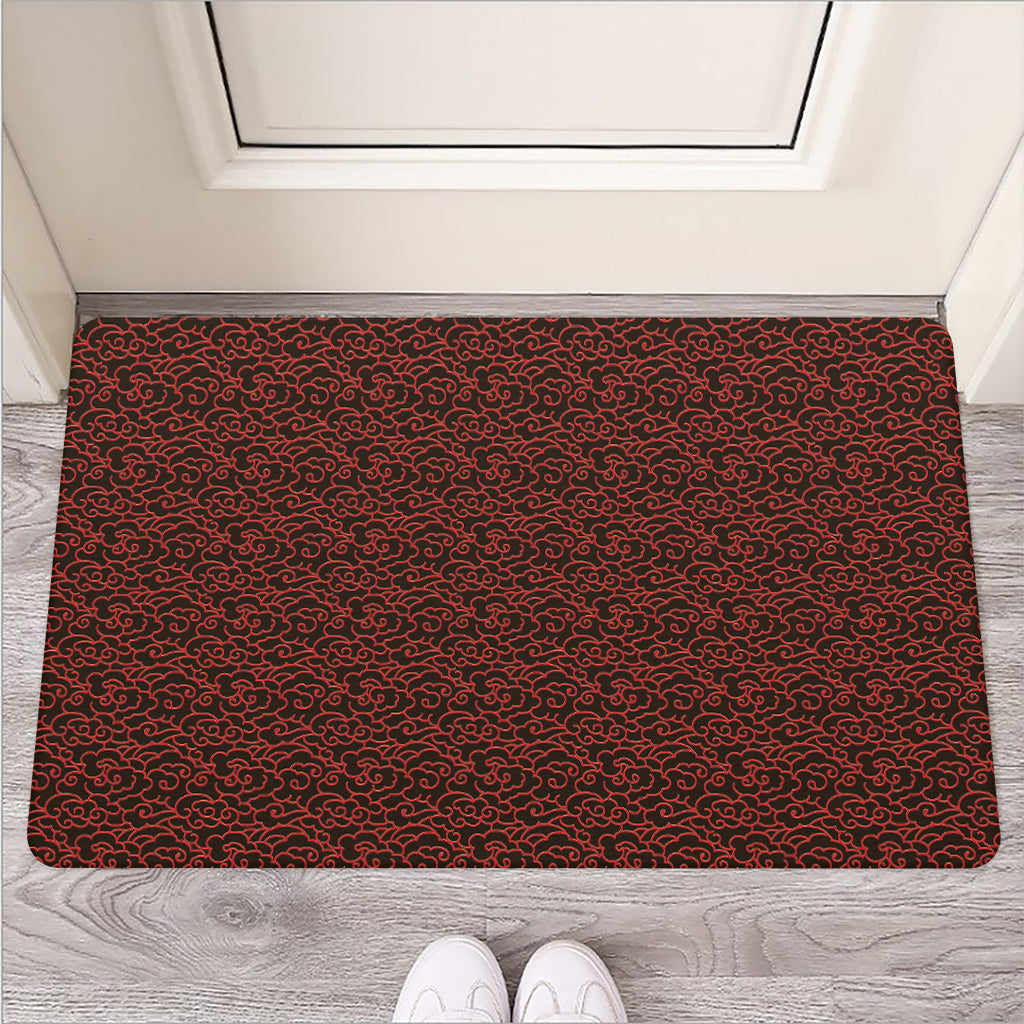 Chinese Cloud Pattern Print Rubber Doormat