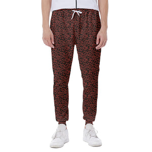 Chinese Cloud Pattern Print Scuba Joggers