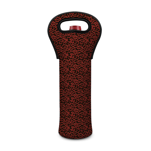 Chinese Cloud Pattern Print Single Neoprene Wine Tote