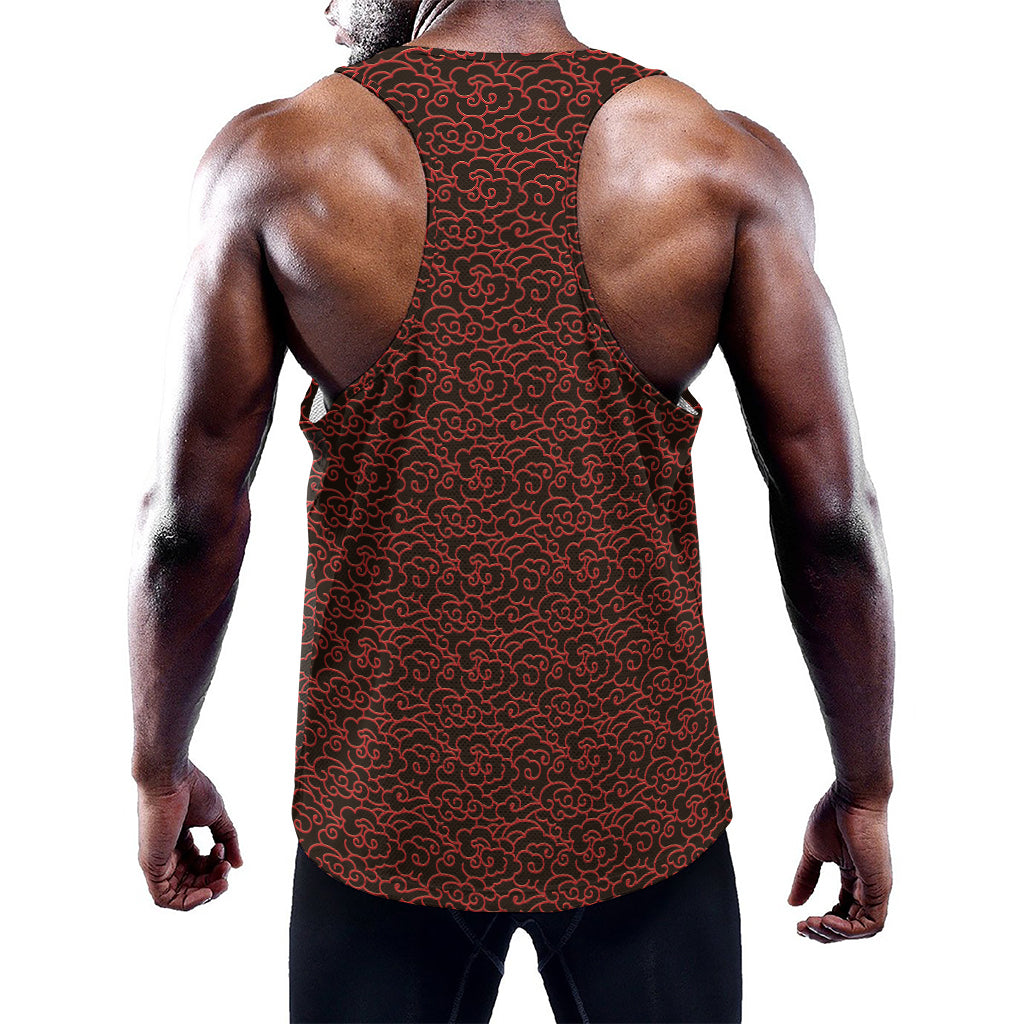 Chinese Cloud Pattern Print Training Tank Top